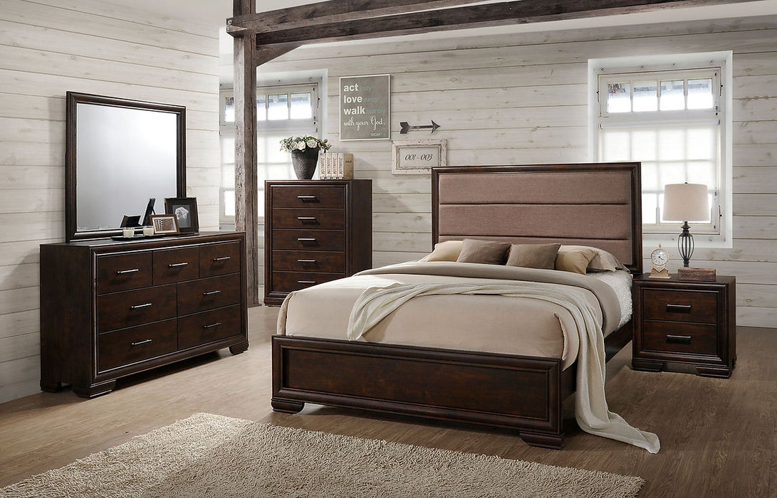 Alora Mahogany Brown Panel Bedroom Set