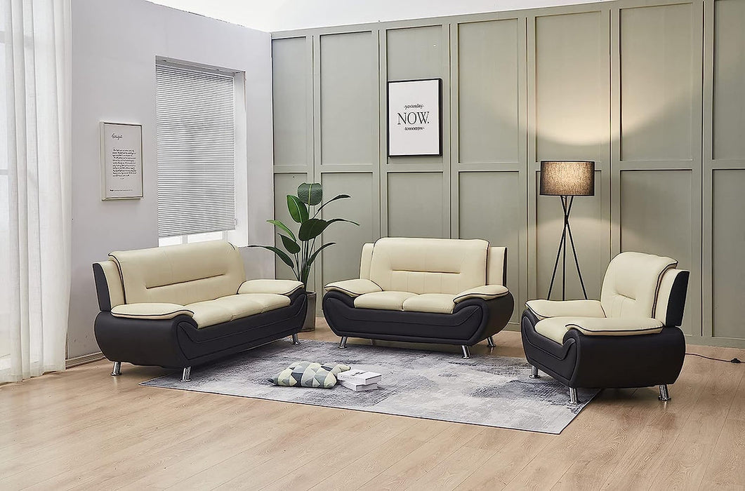 New York Beige & Black Modern Living Room Set