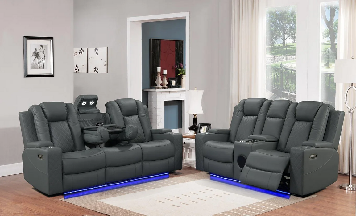 Dearborn Gray Power Reclining Living Room Set