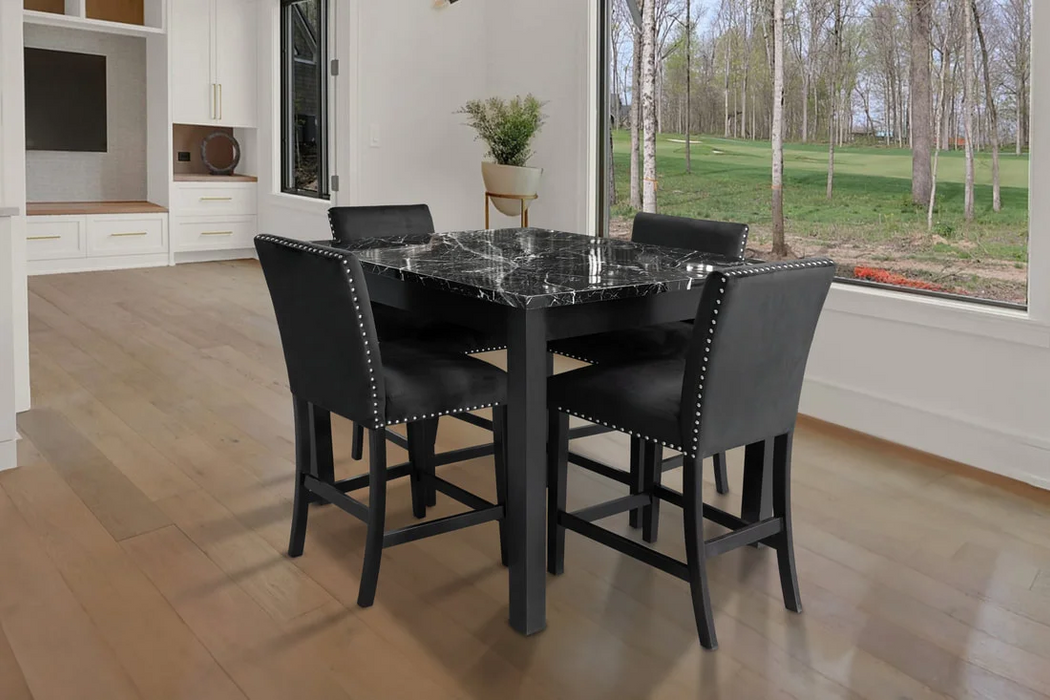 Leo Black/Black 5 Piece Dining Room Set