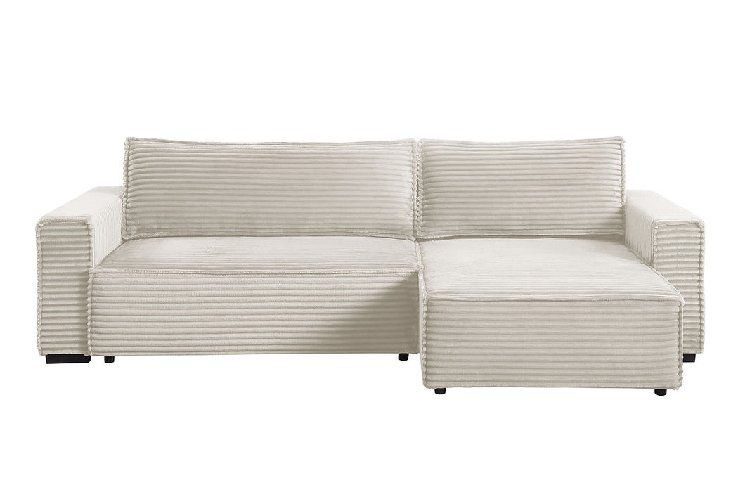 Bora Bora Cream Reversible Storage Sleeper Sectional