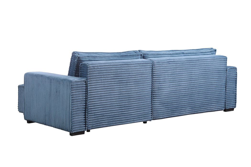 Bora Bora Blue Reversible Storage Sleeper Sectional