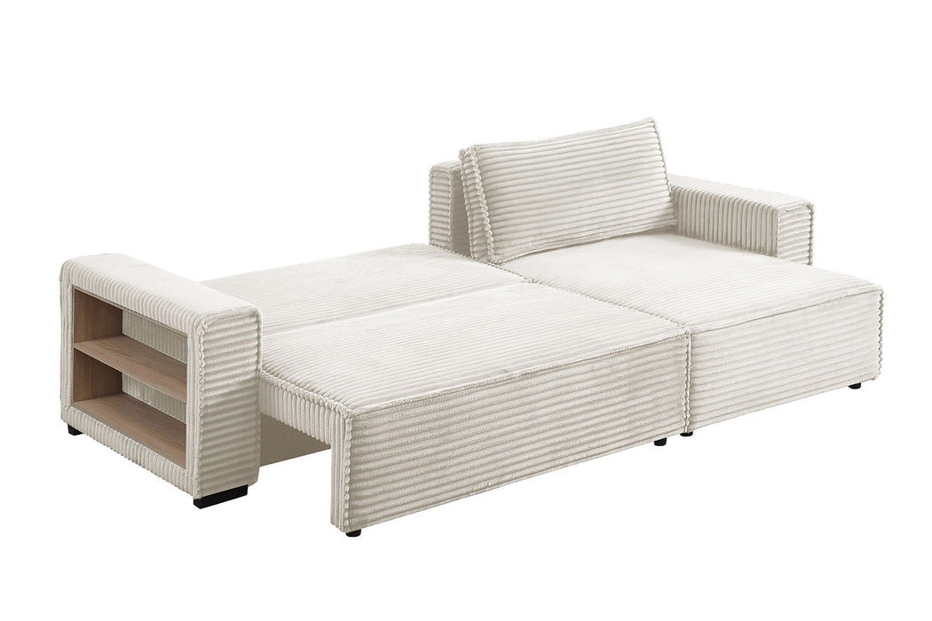 Bora Bora Cream Reversible Storage Sleeper Sectional