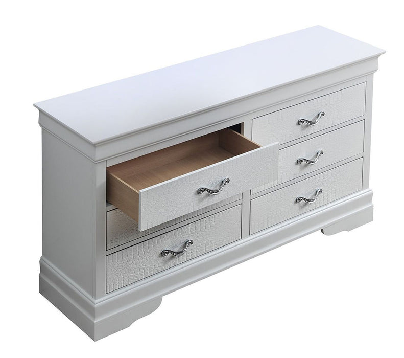 Nora White LED Panel Bedroom Set