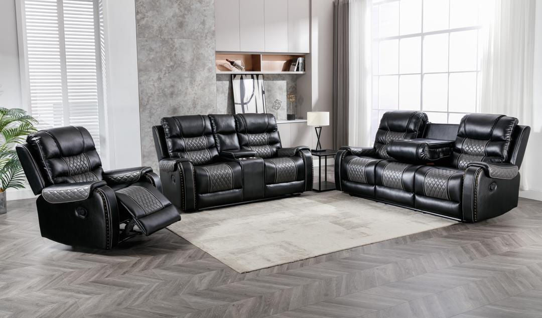 South Sarasota Black Reclining Living Room Set