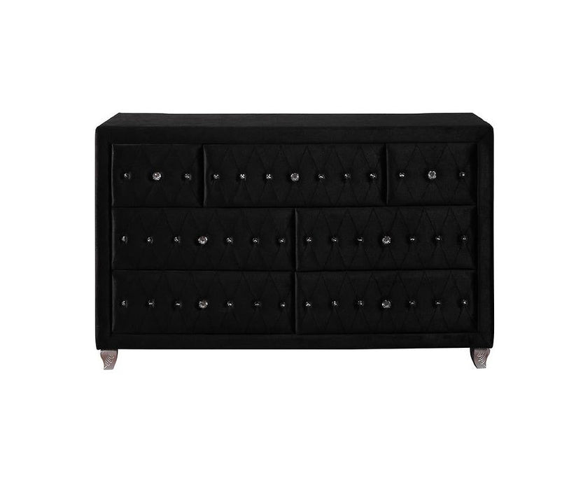 Tessa Black Upholstered Platform Bedroom Set