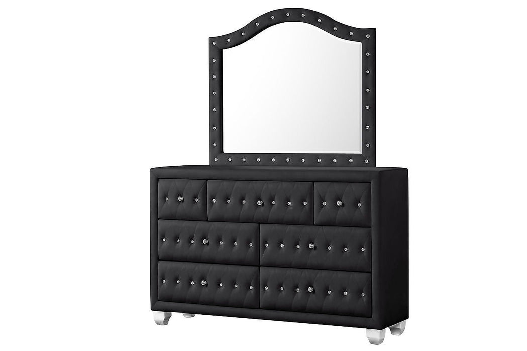Tessa Black Upholstered Platform Bedroom Set