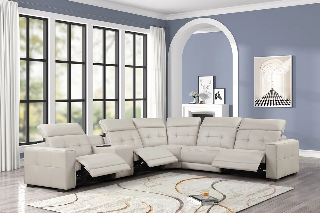 Chicago Gray 6 Piece Power Recline Sectional