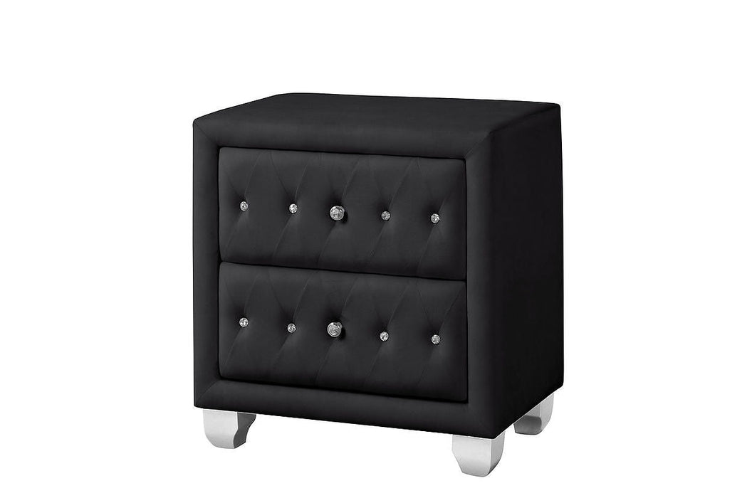 Tessa Black Upholstered Platform Bedroom Set