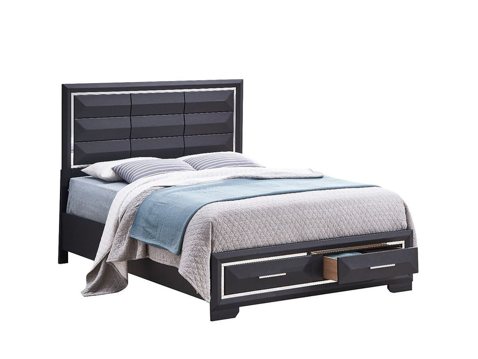 Zhuri Black Storage Platform Bedroom Set