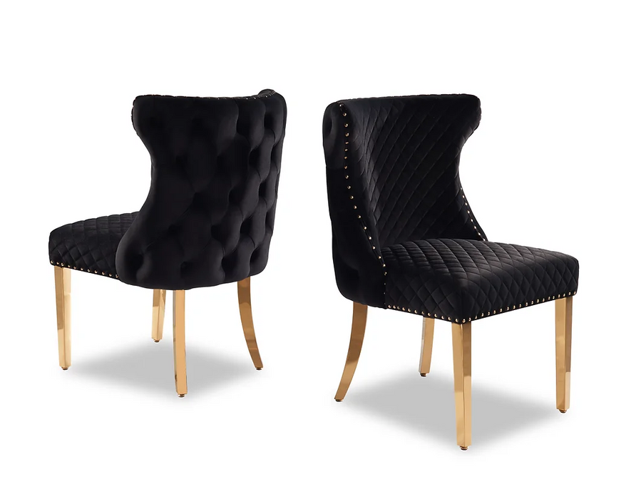 Stitch Black & Gold Dining Chair (Set of 2)