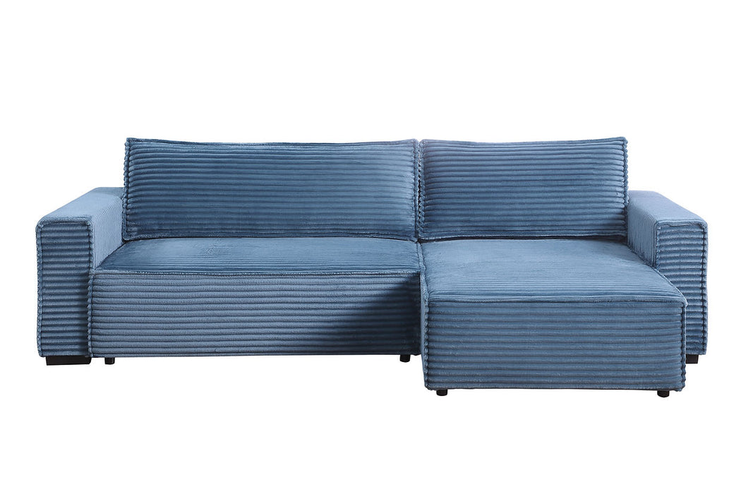 Bora Bora Blue Reversible Storage Sleeper Sectional