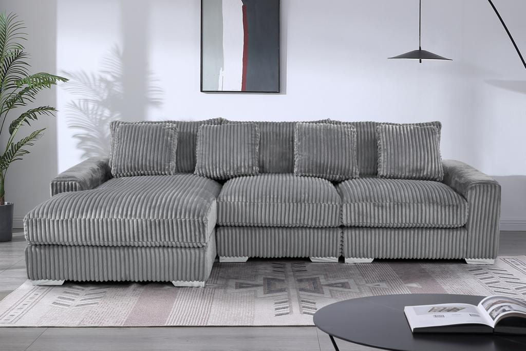 London Gray 3 Piece Sectional With Chaise