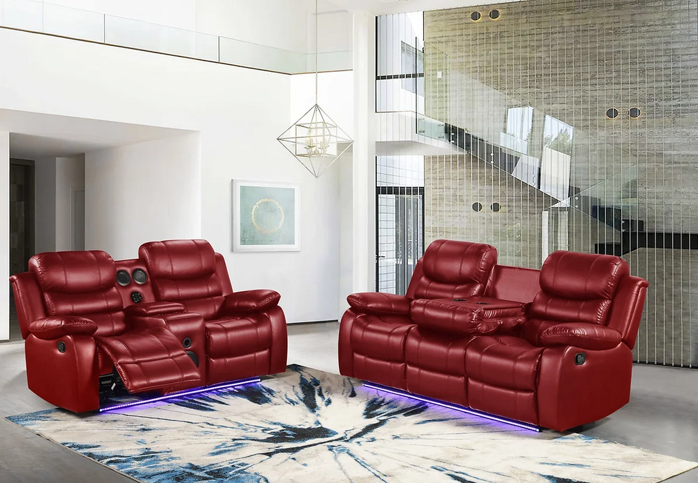 Orlando Red Manuel Reclining Sofa & Loveseat