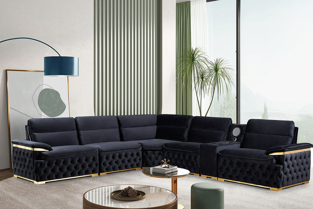 Barcelona Black Velvet Modular Sectional