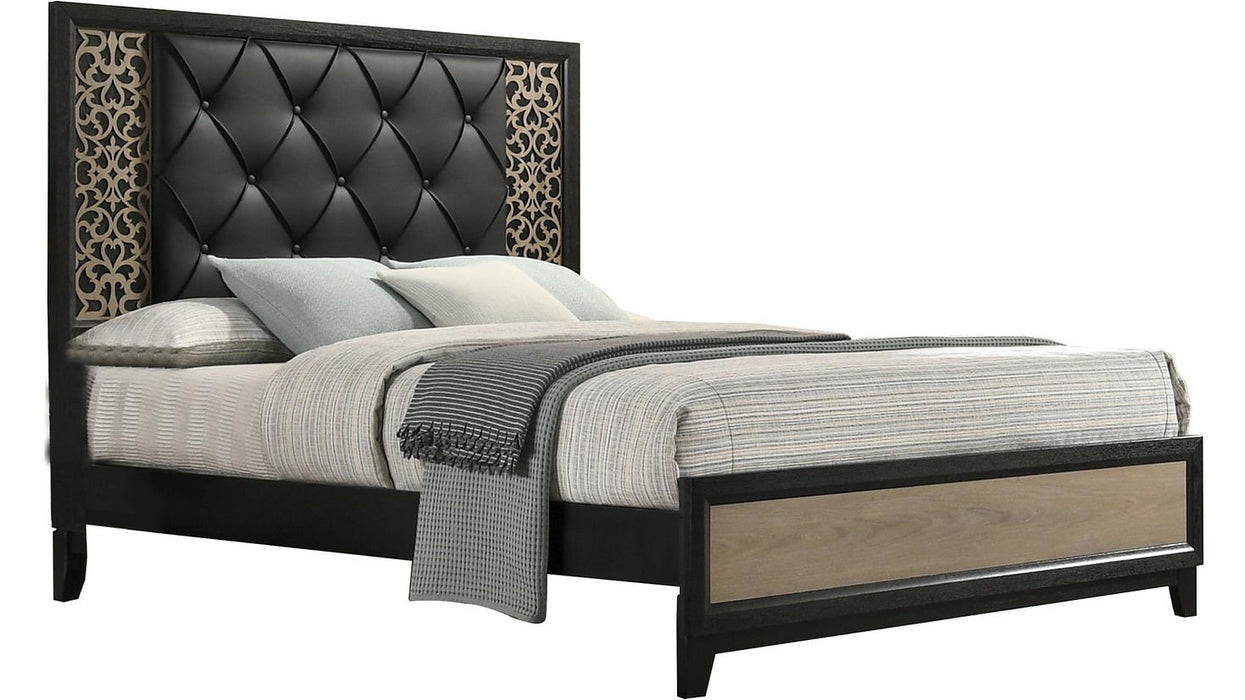 Claire  Black Leather Upholstered Bedroom Set
