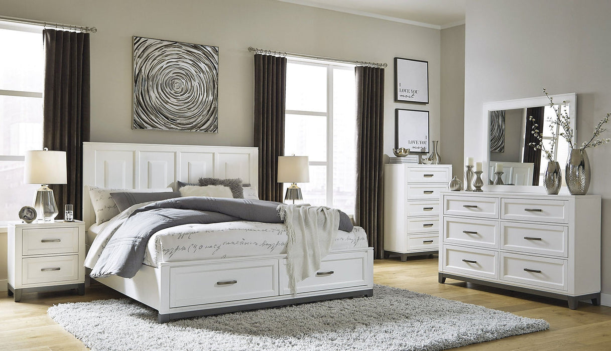 Alexa White Storage Platform Bedroom Set