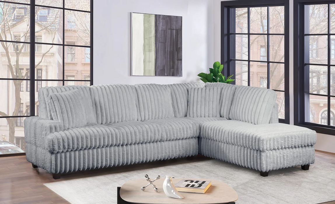 Lisbon Gray 2-Piece Sectional Reversible Chaise