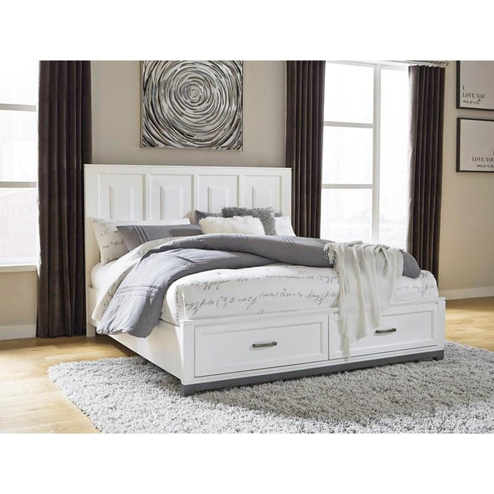 Alexa White Storage Platform Bedroom Set