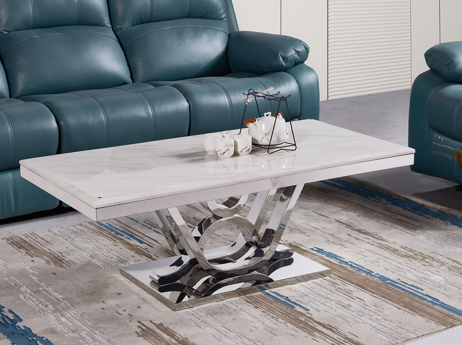 Da Vinci Silver/White Coffee Table