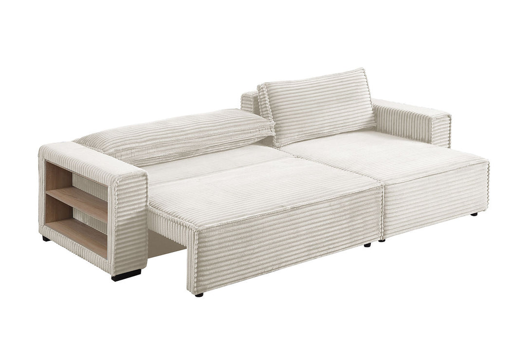 Bora Bora Cream Reversible Storage Sleeper Sectional