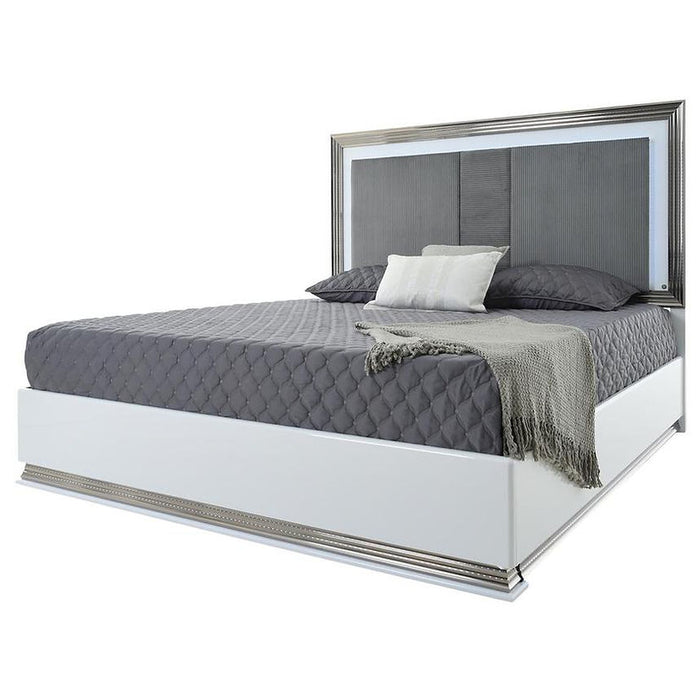 Dalal White LED Bedroom Set