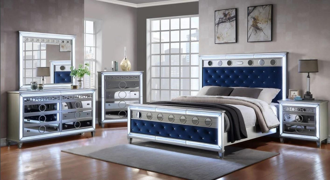 Gemma Blue LED Bedroom Set