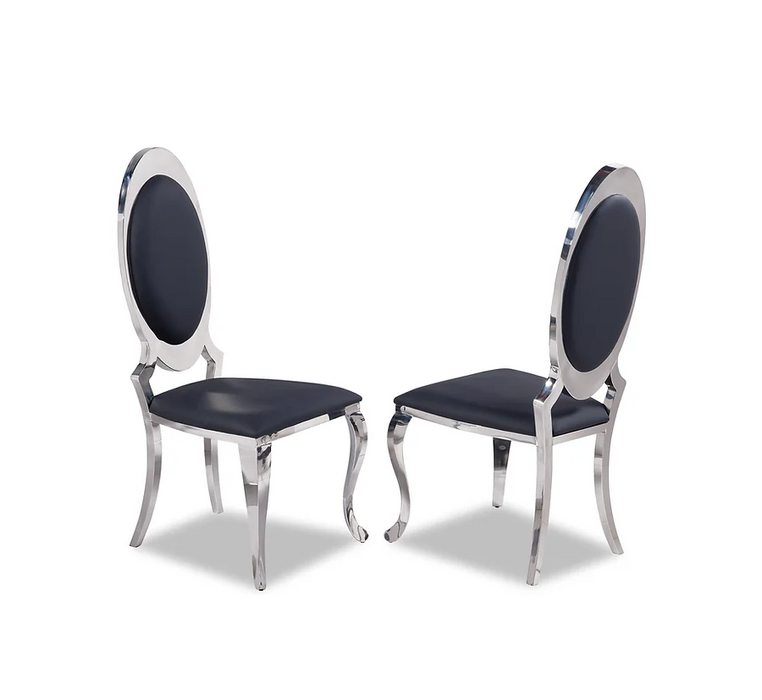 Columbus Silver/Black Dining Room Set with Olaf Chairs