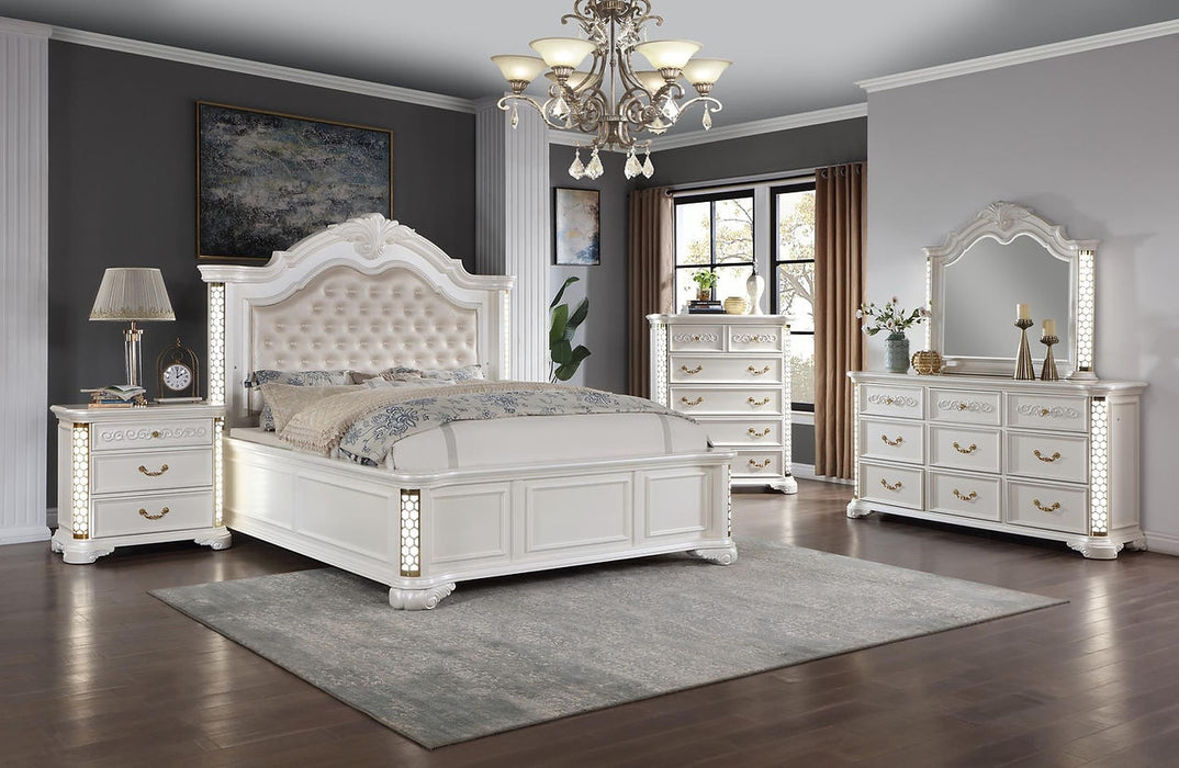 Amani White LED Bedroom Set