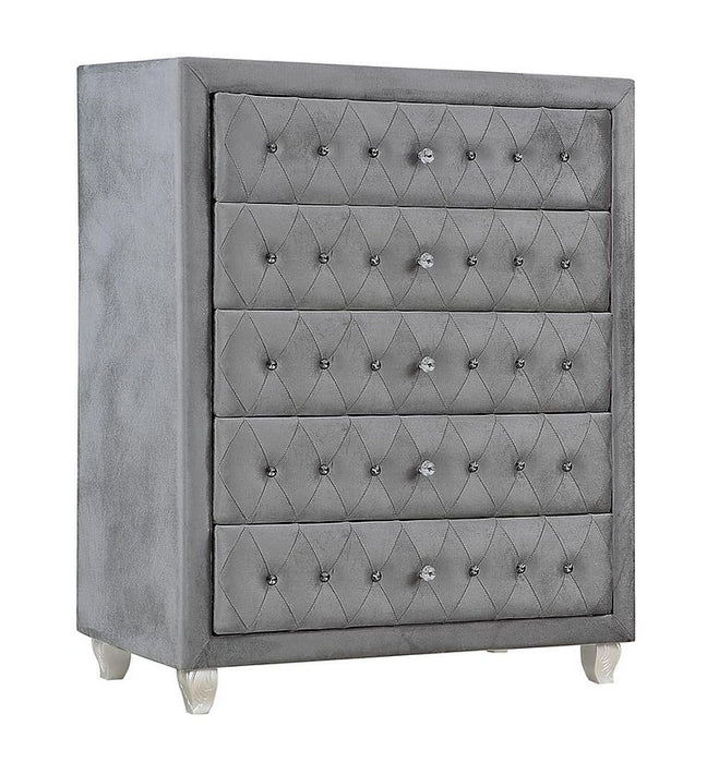 Tessa Gray Upholstered Platform Bedroom Set