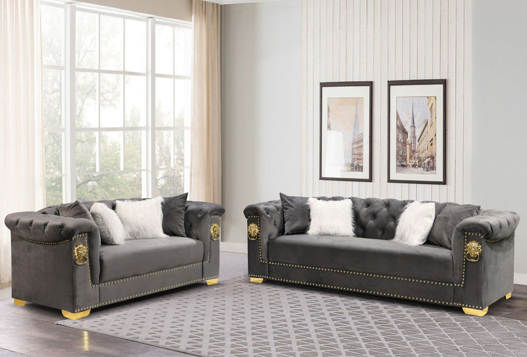 Simba Gray & Gold Living Room Set