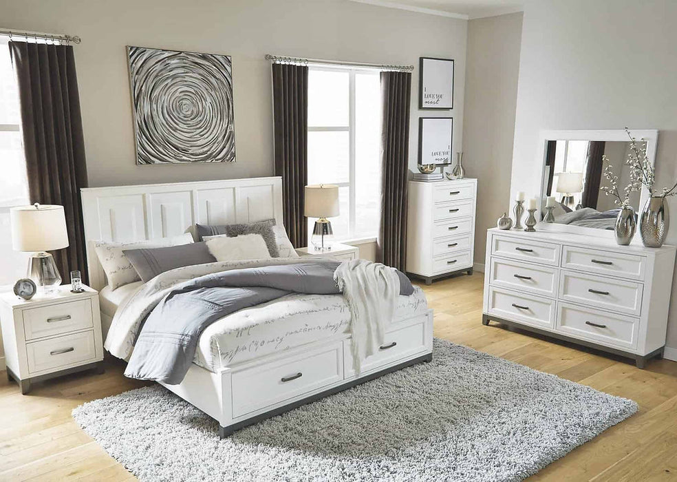 Alexa White Storage Platform Bedroom Set