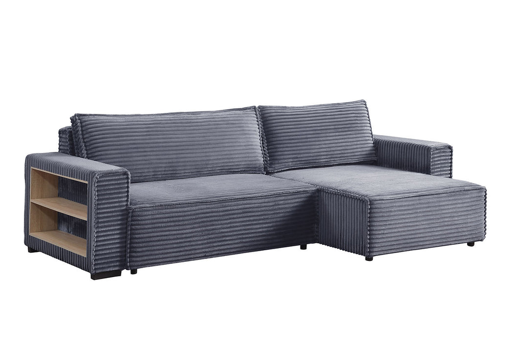 Bora Bora Gray Reversible Storage Sleeper Sectional