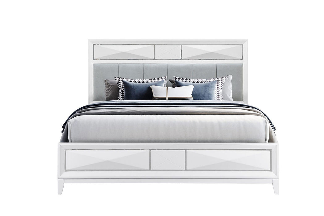 Jade White Panel Bedroom Set