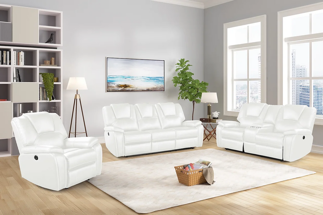 Boston White Power Reclining Living Room Set