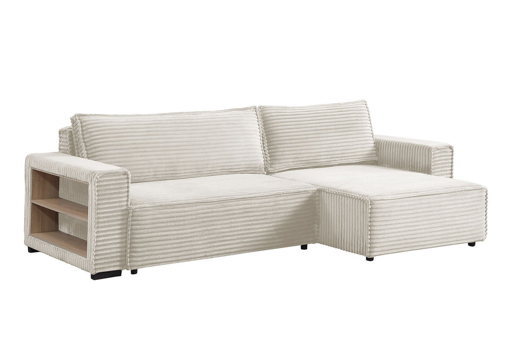 Bora Bora Cream Reversible Storage Sleeper Sectional