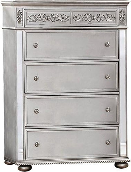 Brooke Silver Finish Antique Bedroom Set