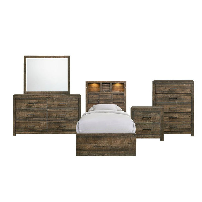 Bailey Brown Bookcase Panel Bedroom Set