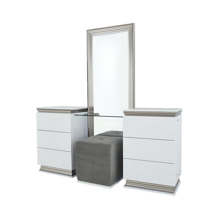 Dalal White LED Bedroom Set