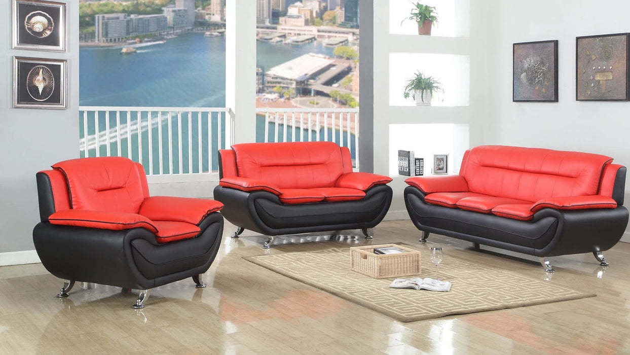 New York Red & Black Modern Living Room Set