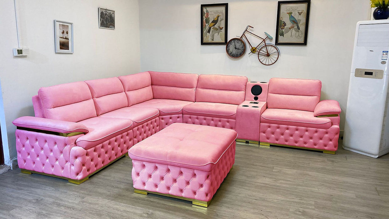 Barcelona Pink Velvet Modular Sectional