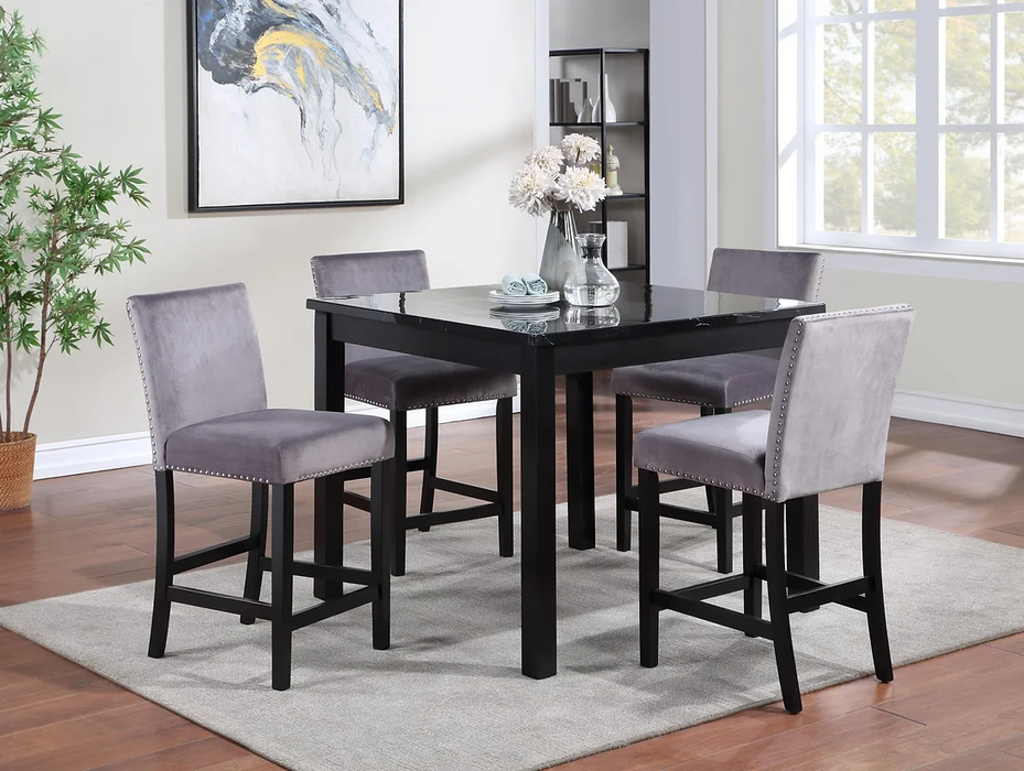 Leo Black/Gray 5 Piece Dining Room Set