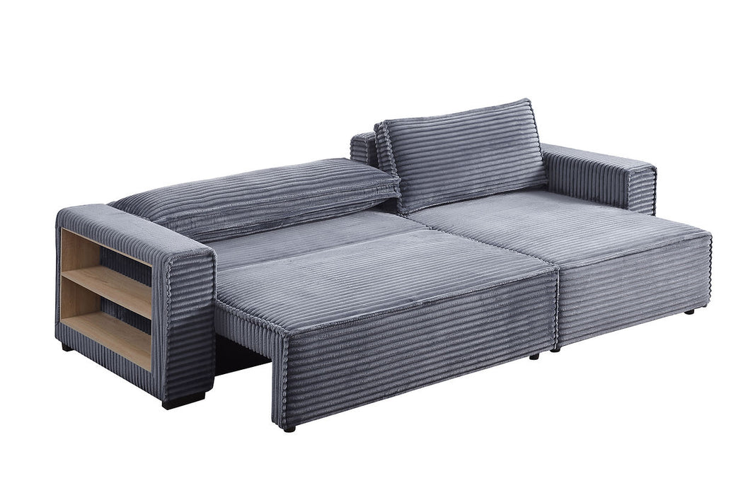 Bora Bora Gray Reversible Storage Sleeper Sectional