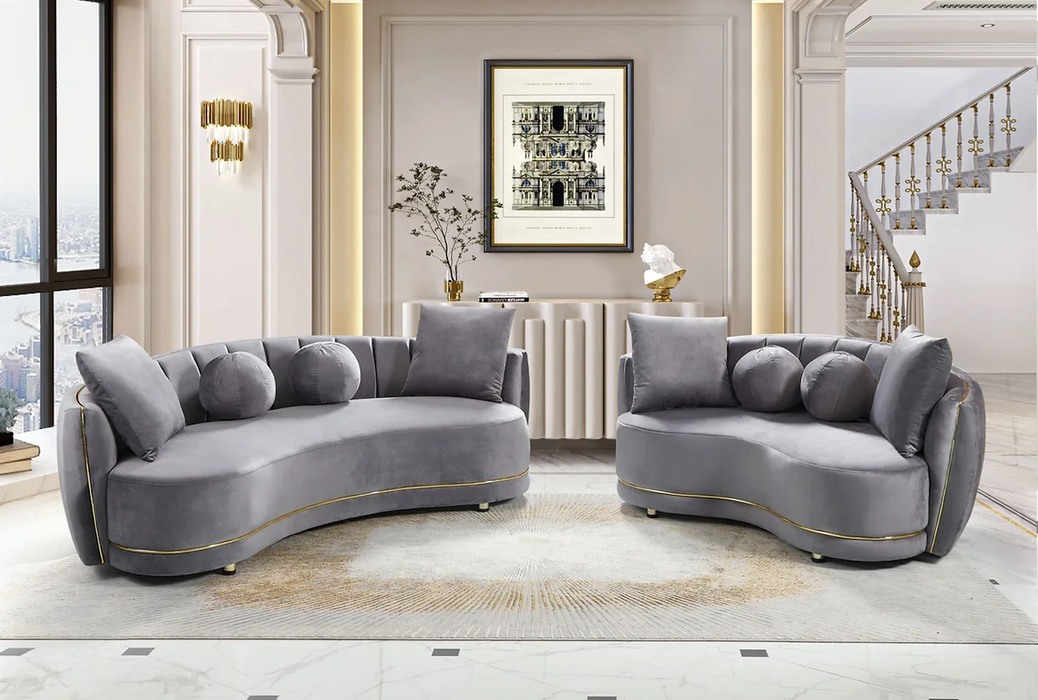 Madrid Gray Living Room Set ( Sofa & Loveseat)