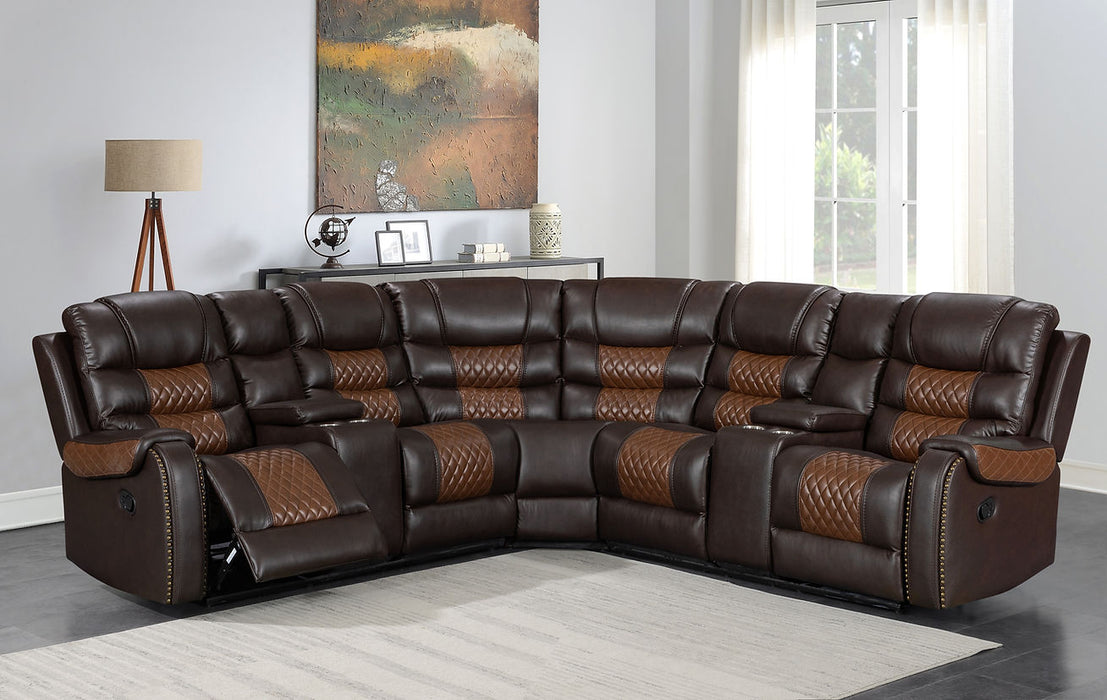 Sarasota Brown 4-Pc Manual  Reclining Sectional