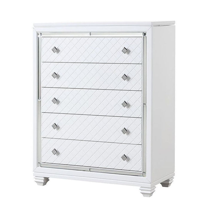 Jewel White LED Storage Platform Bedroom Set