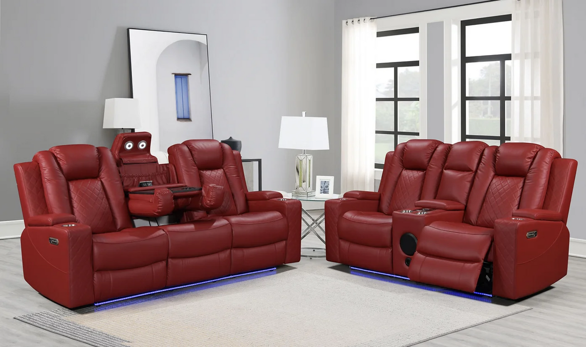 Dearborn Red Power Reclining Living Room Set