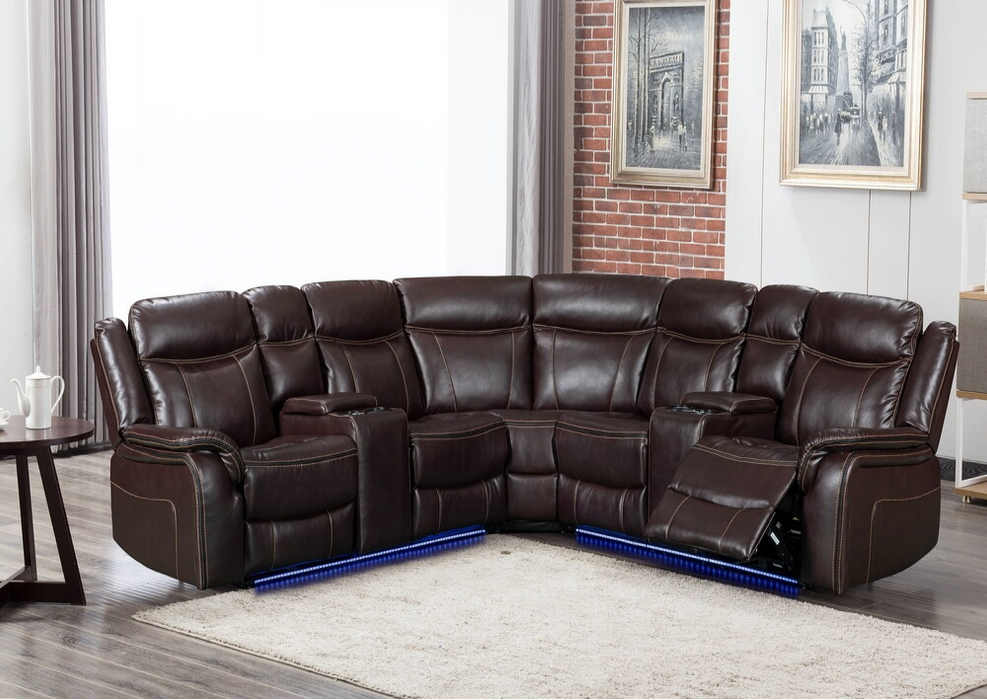 Brooklyn Brown 4-Piece Power Recliner Sectional