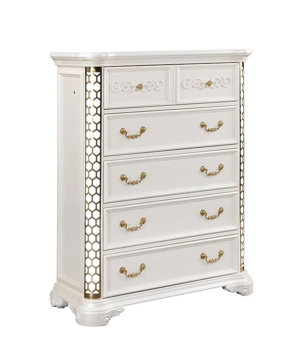 Amani White LED Bedroom Set