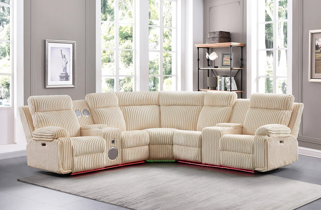 Fresno Cream 3 Piece Power Reclining Sectional